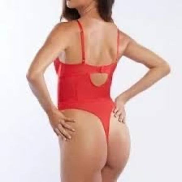 Savage X Fenty Red Goji Berry Bodysuit Womens Size S - Picture 3 of 10